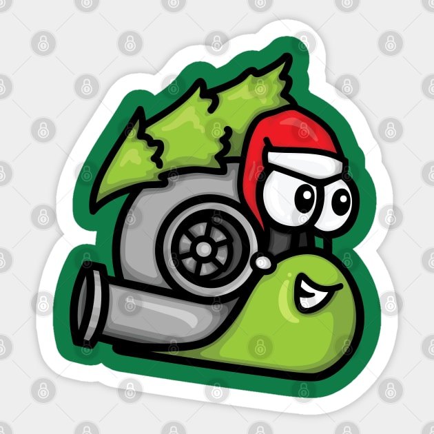 Turbo Snail - Christmas Tree Hauler (Green) Sticker by hoddynoddy